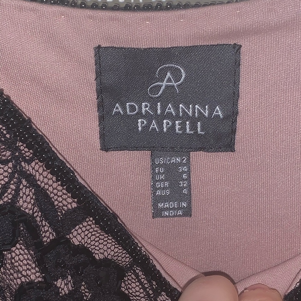 Adrianna Papell‎ Black Beaded Lace Cocktail Dress - Picture 4 of 7